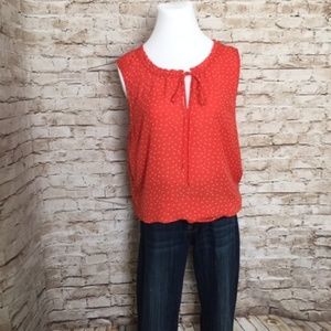 2/$10 Daniel Rainn blouse - orange w/bird print